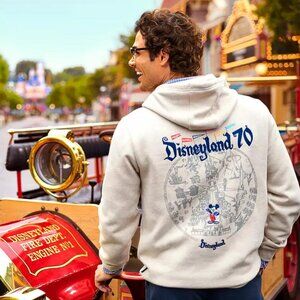 DISNEY Unisex Mickey Mouse & Map Pullover Hoodie for Adults Size 3XL